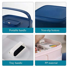 Wjmss Scatola di Medicina, Alta capacità Portable Plastic Box Box Box Box Box Organizer con Manico Doppio Strato,Blu,Large