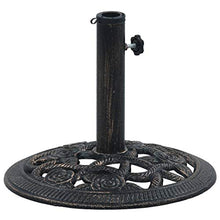 vidaXL Base per Ombrellone Stabile Resistente Regolabile Decorativo con Volute Floreali Peso Supporto Parasole Nero e Bronzo 9 kg 40 cm in Ghisa