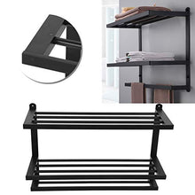 Portasciugamani Nero, portasciugamani in Materiale Alluminio Spaziale, per Bagno, Toilette, Camera da Letto, Cucina, Palline da Bagno sospese in Piscina, Fasce per Capelli, Bagno con Doccia
