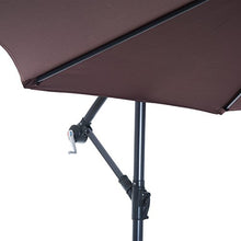 Outsunny Ombrellone da Giardino a Braccio Deluxe Inclinabile con Manovella, in Acciaio e Poliestere Φ3m, Marrone