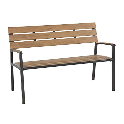 Gartentraum Bella panchina a 2 posti in Alluminio con Aspetto in Legno - Panchina Torino