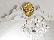 Simone Guarracino Luxury Design Consolle e specchio Eleonor stile Barocco Decapé arredo bagno avorio e foglia oro marmo crema