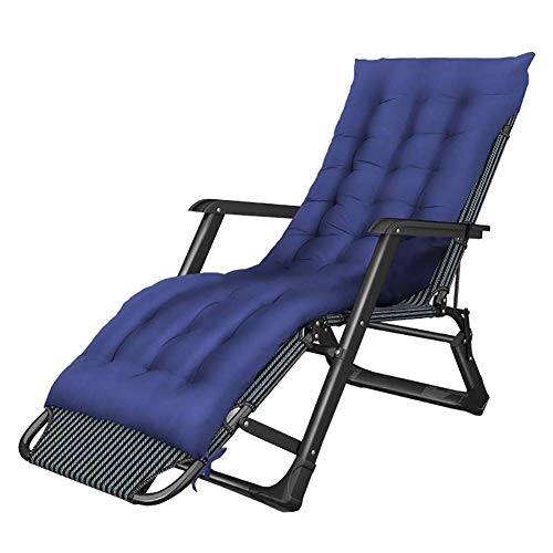 YULIAN Yuany reclinabili sedie per Uso Esterno con Cuscini, Sedia Pieghevole Portatile per la Spiaggia, Piscina, Giardino, Fuori e Dentro, trasporta 200 kg (Colore, Nero),Blu