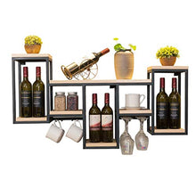 SBDLXY Scaffale Galleggiante per Vino in Legno con Supporto per calici | Armadi per Vino per Cucina, Sala da Pranzo, Bar o Cantina | con Piatto in Legno Color Natura