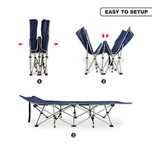 Todeco - Letto Pieghevole per Spiaggia, Lettino Regolabile - Materiale: Poliestere 600D, Tubi di Acciaio - Carico Massimo: 150 kg - 190 x 67 x 35 cm, Blu Navy