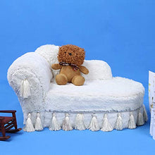 HYYQG Poltrona Letto Singola, Soggiorno Lazy Couch Poltrona Lounge con Schienale Alto Cuscino da Giardino All'Aperto Sedile per Stadio Portatile, White