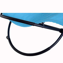 miozzi Sedia a Dondolo Moderna da Giardino in Textilene Blu 154x80x84 cm