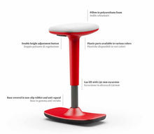 Concepts by Braida Sgabello Leo Girevole Made in Italy. Oscillante con Seduta Attiva Ergonomica, Regolabile in altezza da 53cm a 76cm. Colore Rosso-Grigio