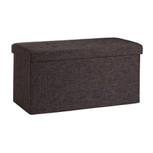 Relaxdays 10019048_93 Pouf con Contenitore XL, con Coperchio, Panca Pieghevole, Sgabello Poggiapiedi, 36x76x38 cm, Marrone