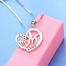 Collana In Argento Sterling, 925 Sterling Argento Mano Nella Mano Stile Moda Zircon Mom Cuore Collana Indipendente Pendente, Adatto Per La Festa Della Mamma, Regali Di Anniversario E Regali Di Comple