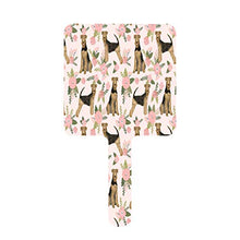 Specchio a mano, airedale Terrier cane razza trapunta animale domestico floreale quadrato palmare specchio con maniglia per trucco casa salone viaggio uso 9 cm L x 16 cm L