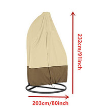 mychoose - Copertura per sedia a uovo da giardino, in taffettà, impermeabile, per sedie da giardino, in vimini, colore: beige e caffè (231,1 x 203,2 cm)