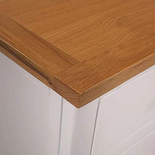 Credenza in legno massiccio con 3 cassetti e 3 ante, cassettiera per sala da pranzo, soggiorno, camera da letto, 110 x 33,5 x 70 cm, marrone e bianco
