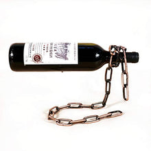 BENGKUI Scultura,Catena Sospesa Magica Europea Portabottiglie Supporto Catena in Metallo Porta Vino Artigianato Decorazione Domestica Creativa novità Regalo di Compleanno, Oro