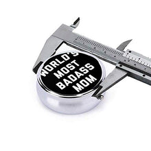 Badass Mom - Contenitore rotondo per pillole a 3 scomparti, in metallo, per medicina e vitamine, per viaggi all'aperto