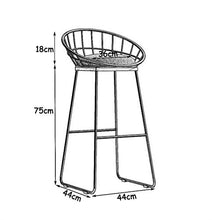 UWY Sedie Sgabello Alto Sedia Semplice Imbottita Poggiapiedi Sedia da Pranzo Sgabello da Cucina Sgabello per Colazione da Bar Gambe in Metallo Carico Massimo 150 kg A + (Dimensioni: 75CM)