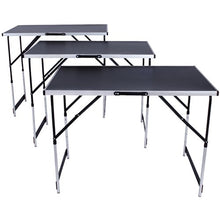 TecTake Tavolo di lavoro in alluminio per carta da parati pieghevole 300x60cm Tavolo camper campeggio picnic