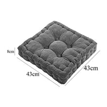 MissZZ Cuscino da Pavimento Accogliente e Addensato, Cuscini Quadrati Tatami Cuscini per sedie Facili da Pulire Cuscini per sedili in Velluto a Coste Giardino Ufficio-Blu-b 43x43x8cm