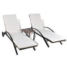 vidaXL Lettini Prendisole con Tavolino 3 pz Elegante Sdraio Mobile Arredo Giardino Spiaggia Piscina Chaise Longue in Polyrattan Marrone