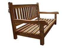 Junado Susana - Dondolo da giardino a 2 posti, in legno di teak massiccio, ideale per giardino e terrazzo, 120 cm