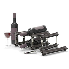 NOOK Portabottiglie di Vino Piccolo Kit 9 - Scaffale Portabottiglie con Sistema Modulare - Pratica Cantinetta Portabottiglie, argento, acciaio inox