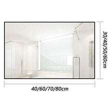 WWWRL Specchio da Bagno Rettangolare Nero Specchio da Parete HD può Essere Appeso Orizzontalmente E Verticalmente 30 * 40cm,40 * 60cm, 50 * 70cm, 60 * 80cm Specchio Cosmetico Antideflagrante