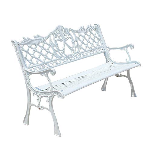 Panca da Esterno In Ghisa Panca da Terrazza da Giardino,Tempo Libero Con Schienale E Braccioli Panchina del Parco Seduta In Metallo，Utilizzato Per Banchi D'ingresso Per Mobili da Giardino,1102 Libbr