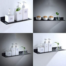 Yardwe Mensole da Bagno a Parete per Il Bagno Nero Porta Sapone per Doccia Scaffale da Cucina Scaffale da Bagno con Caddy Organizer (40cm)