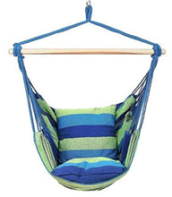Poltrona sospesa blu/verde, per interni ed esterni, 120 kg, sospesa, decorazione, amaca, altalena da giardino