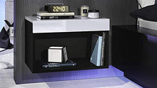 elb Due Comodini Design sospesi o a Terra. Frontali in 12 Colori a Scelta. Anche con con luci a LED. Modello Giga (Bianco Lucido)