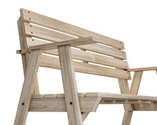 PLATAN ROOM Mobili da giardino in legno di pino 127 cm / 120 cm / 80 cm / 63 cm di larghezza, tavolo da giardino in legno di pino impregnato (panchina con braccioli, 127 cm)