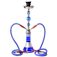 XJJY 22"Shisha Narghilè Tubo con 2 Tubi Flessibili, Set di fumi di Partito Senza nicotina,Blu