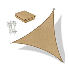 Vela Ombreggiante, Triangolo Giardino Tende da Sole Panno Dell'ombra Blocco UV 95% Impermeabile All'aperto Spiaggia Traspirante HDPE Tendalino Parasole ZHANGXU (Color : Sand, Size : 5x5x5m)