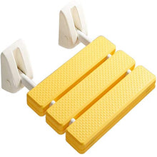 Sgabello da bagno Pieghevole a parete doccia / vasca da bagno Sgabelli Parete doccia sedile sgabello pieghevole cambiare le scarpe di feci for anziani / disabili Anti-Slip Heavy Duty Sedia in giallo M
