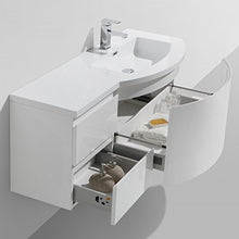 Mobile da bagno LAURANCE 1200, bianco lucido - armadietto e specchio a scelta, Specchio:Senza specchio, Versione:Lavabo a sinistra