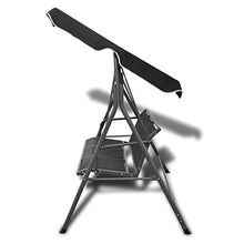 Tidyard Dondolo da Giardino, Dondolo 2 Posti Nero 178 x 112 x 155 cm