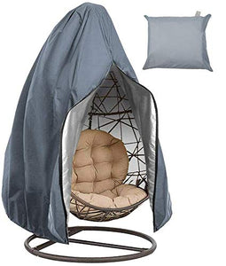 zimohe Copertura della Sedia Dondolo,Rattan da Giardino Wicker Coperture Mobili Impermeabili per Sedie Sospese - Antipolvere Protettiva Copertina,190x115cm (Grigio)