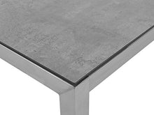 Beliani Set da Giardino Tavolo Simil Cemento 6 Sedie Tessuto Beige 180 x 90 cm GROSSETO