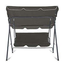 Strattore Dondolo Altalena Giardino Esterno 170 x 115 x 153 cm Tettuccio Parasole Cuscini Panchina Hollywood - Antracite