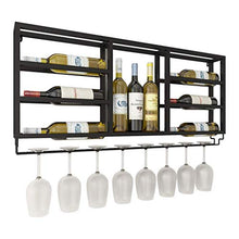 DAGONGREN Cremagliera del Vino a più Strati dell'hotel Nordico Semplice del Salone |Portabottiglie da Parete Nero Cafe Restaurant Wall Decor Cabinet for Vino 9 Portabottiglie