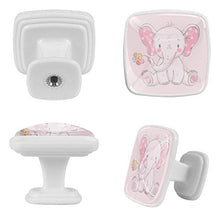 Fiore di elefante rosa 4 PCS Pomelli per Porta, Pomolo per Mobile, Pomelli per Mobili con Viti, Maniglia per Armadietto, Pomelli per Porta, Pomelli per Cassetti per Porta, Armadio, Cassetto e Credenza