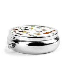 The Dog Park - Contenitore rotondo per pillole, 3 scomparti, in metallo, per medicina e vitamine, per viaggi all'aperto