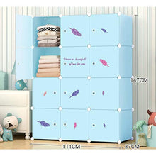 Guardaroba Semplice noleggio Armadio Camera da Letto Pieghevole Rimovibili di archiviazione Gesso Governo dell'Assemblea Combinazione di plastica Armadio XINYALAMP (Color : Blue)