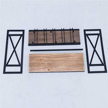 Zfggd Wine Rack Parete, Titolare del Vino 23.6in Rustico Metallo Appeso, Gli Accessori del Vino, 2-Tiers Wall Mount Bottle Holder con 5 Calice Holder