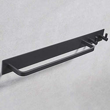 ZLININ Y-longhair - Portasciugamani in alluminio con 2 ganci, montaggio a parete, asta singola per il bagno, barra per doccia, asciugamano da bagno, anodizzato, lunghezza 43 cm