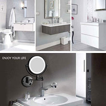 WZDD Specchio Trucco Ingranditore da Parete, Specchio da Bagno con Luce LED, Ingrandimento X5, 360° Girevole, Specchio Cosmetico per Il Bagno