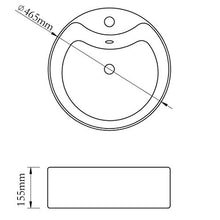 Roderick - Lavabo da bagno in ceramica con foro di troppopieno bianco, dimensioni: 465 x 155 mm (diametro x H).
