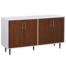homcom Mobile Credenza Vintage Classica in Legno Madia Bassa per Cucina Moderna Sala da Pranzo, Marrone, 147.2x40.5x76.2cm