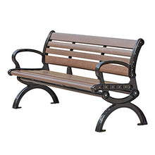Panca da giardino da 59 pollici Panchina da cortile per terrazza, panca in legno di plastica in alluminio pressofuso a 3 posti, sedie da veranda resistenti alle intemperie per mobili da ingresso/p