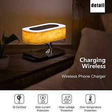 GJCrafts lampada da comodino da caricabatterie senza fili con Altoparlante Bluetooth, Lampada da Notte per albero da Modalità da Sonno Regolazione Continua touch dimmerabile lampada da tavolo.
